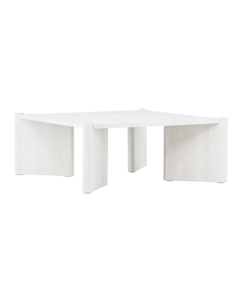 Rogaland quadratischer Couchtisch 100 × 100 cm auf breiten Wangen in Whitewash, Ansicht 10