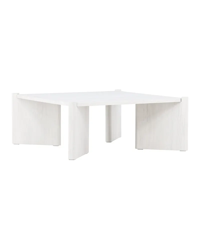 Rogaland quadratischer Couchtisch 100 × 100 cm auf breiten Wangen in Whitewash, Ansicht 12