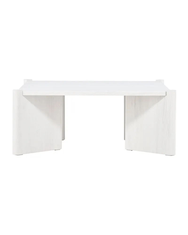 Rogaland quadratischer Couchtisch 100 × 100 cm auf breiten Wangen in Whitewash, Ansicht 2