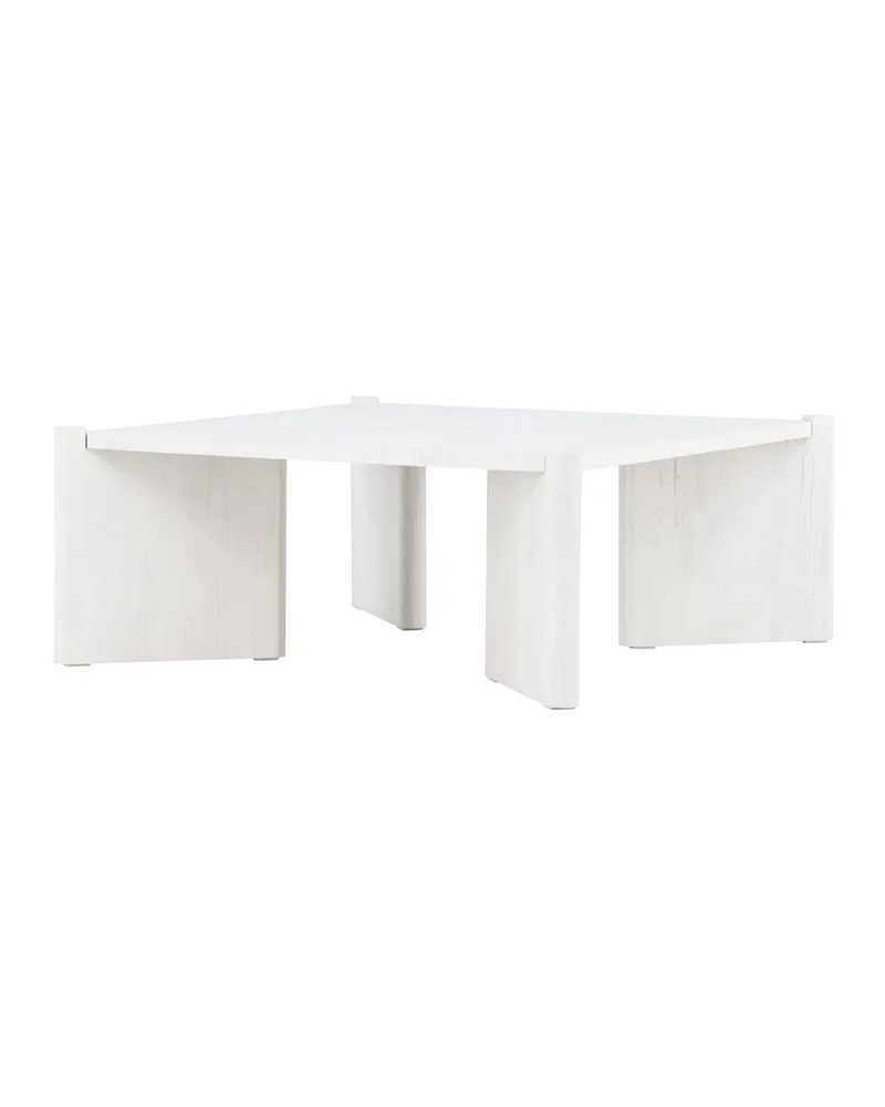 Rogaland quadratischer Couchtisch 100 × 100 cm auf breiten Wangen in Whitewash, Ansicht 3