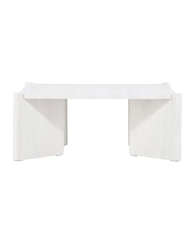 Rogaland quadratischer Couchtisch 100 × 100 cm auf breiten Wangen in Whitewash, Ansicht 5