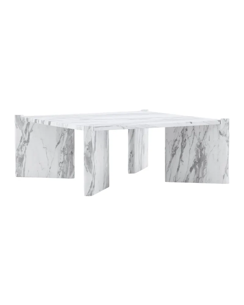 Rogaland quadratischer Couchtisch 100 × 100 cm auf breiten Wangen in Weiß, Ansicht 6
