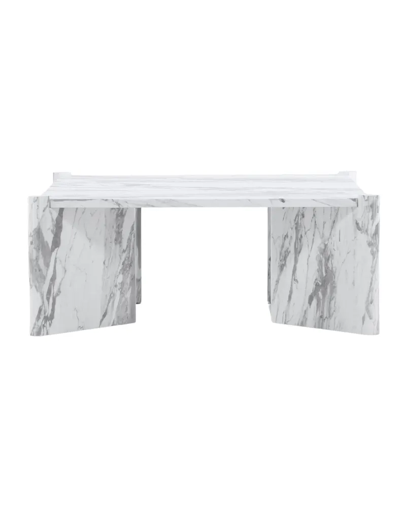 Rogaland quadratischer Couchtisch 100 × 100 cm auf breiten Wangen in Weiß, Ansicht 7