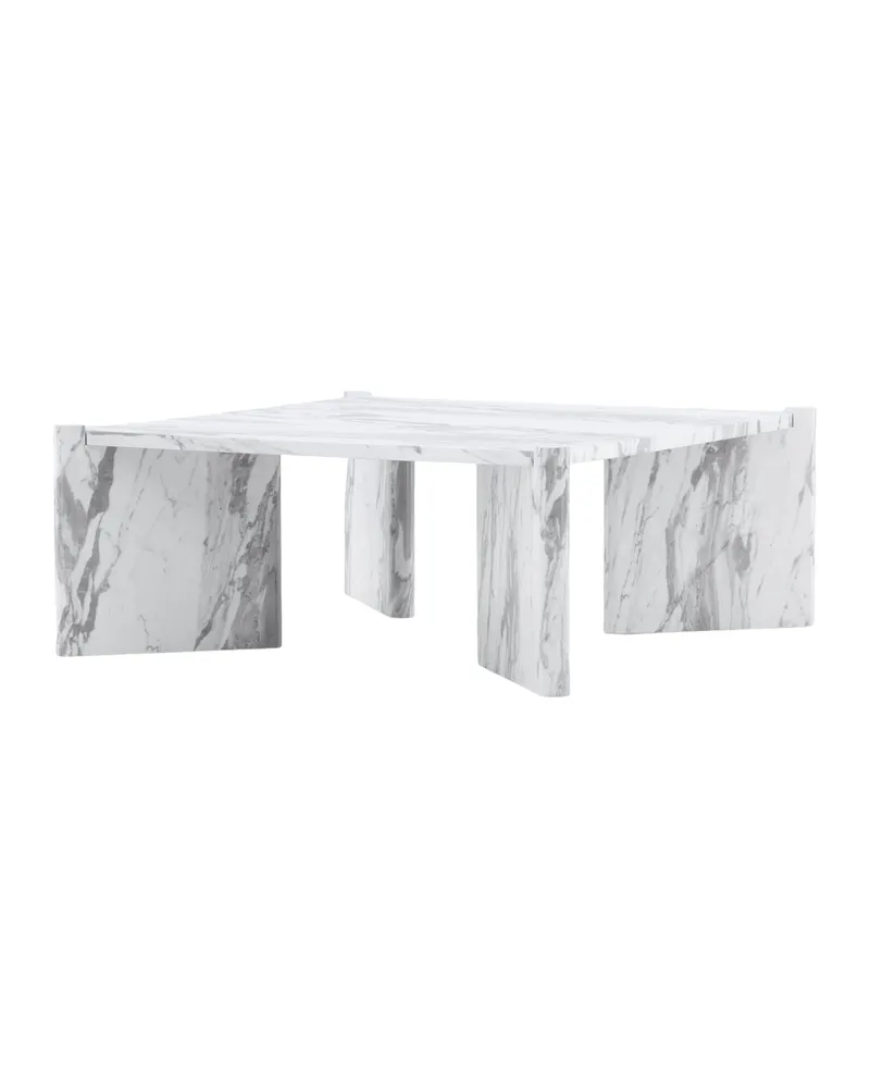 Rogaland quadratischer Couchtisch 100 × 100 cm auf breiten Wangen in Weiß, Ansicht 8