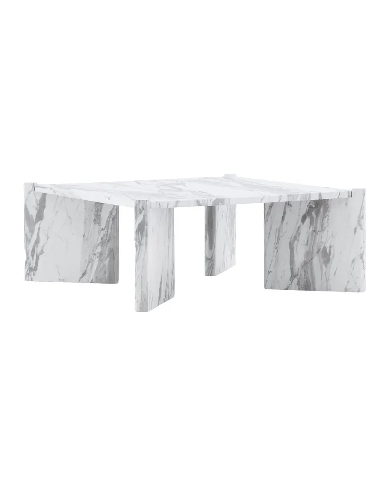Rogaland quadratischer Couchtisch 100 × 100 cm auf breiten Wangen in Weiß, Ansicht 9