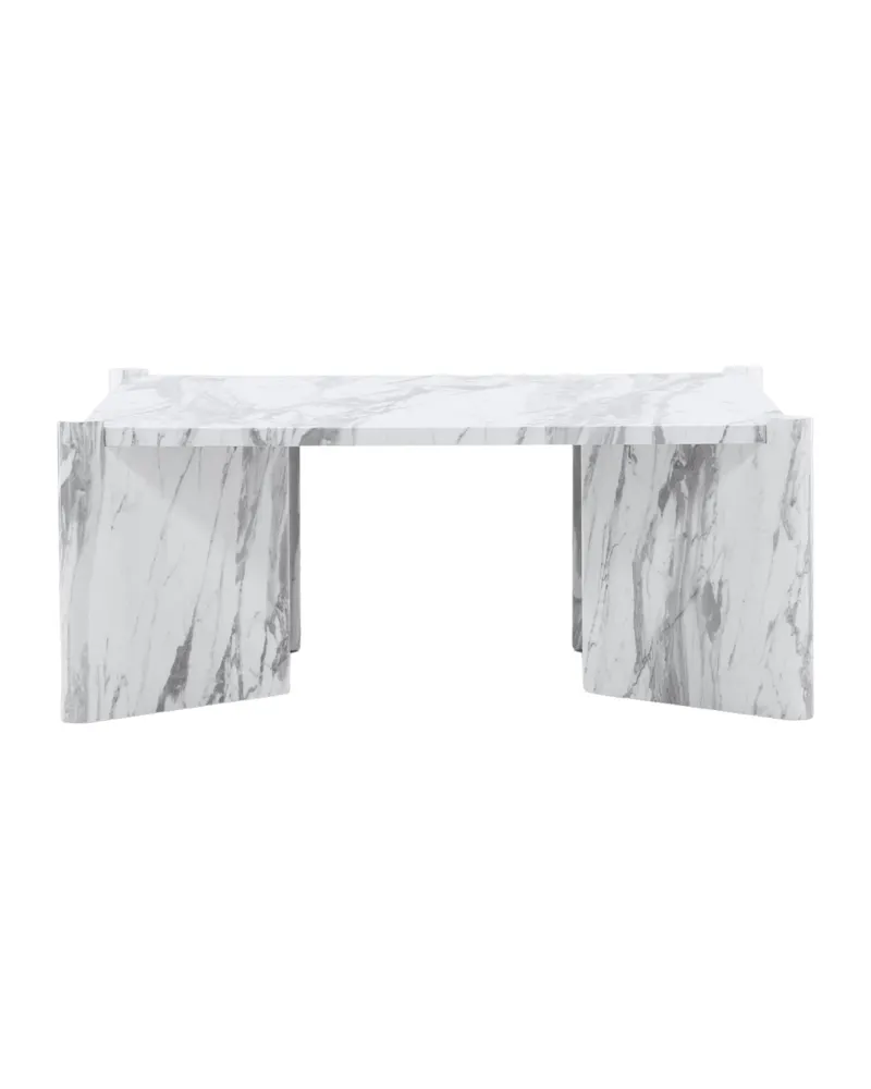 Rogaland quadratischer Couchtisch 100 × 100 cm auf breiten Wangen in Weiß, Ansicht 10