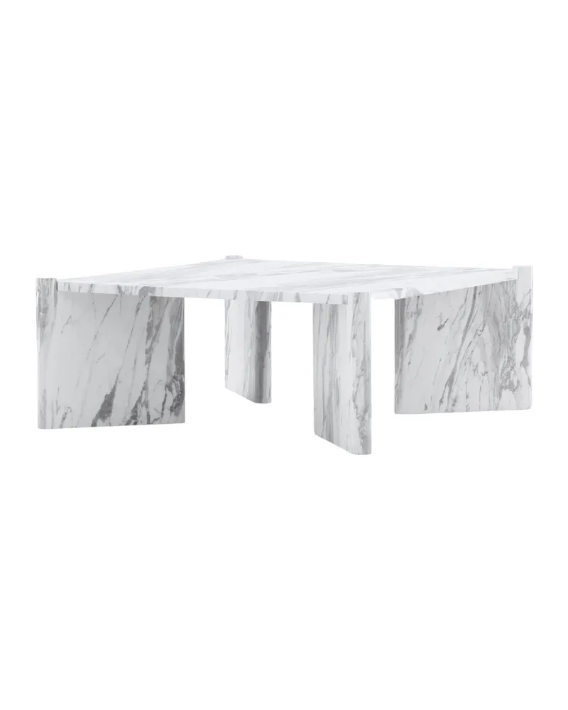 Rogaland quadratischer Couchtisch 100 × 100 cm auf breiten Wangen in Weiß, Ansicht 11