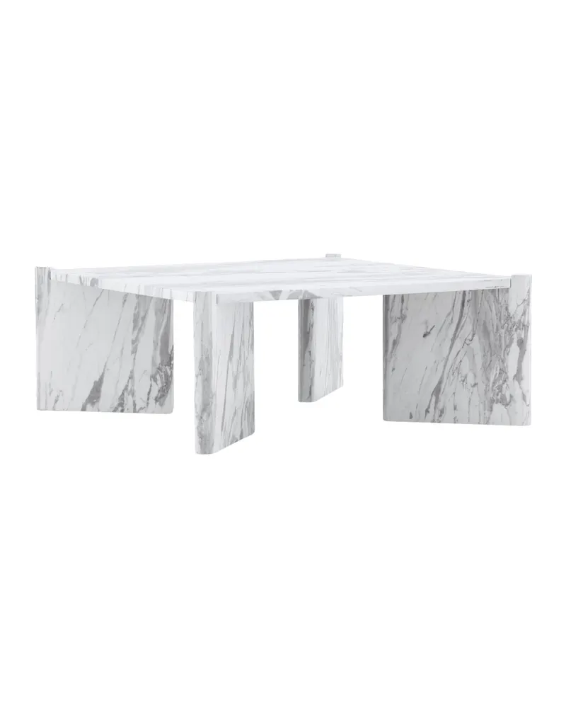 Rogaland quadratischer Couchtisch 100 × 100 cm auf breiten Wangen in Weiß, Ansicht 12