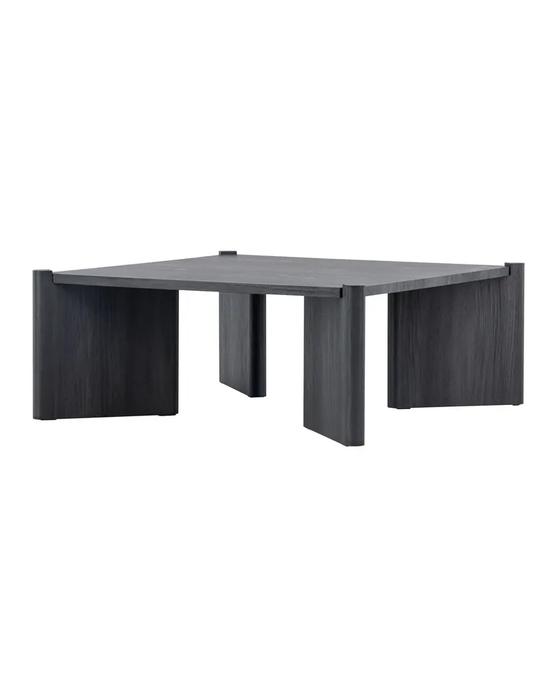 Rogaland quadratischer Couchtisch 100 × 100 cm auf breiten Wangen in Schwarz, Ansicht 8