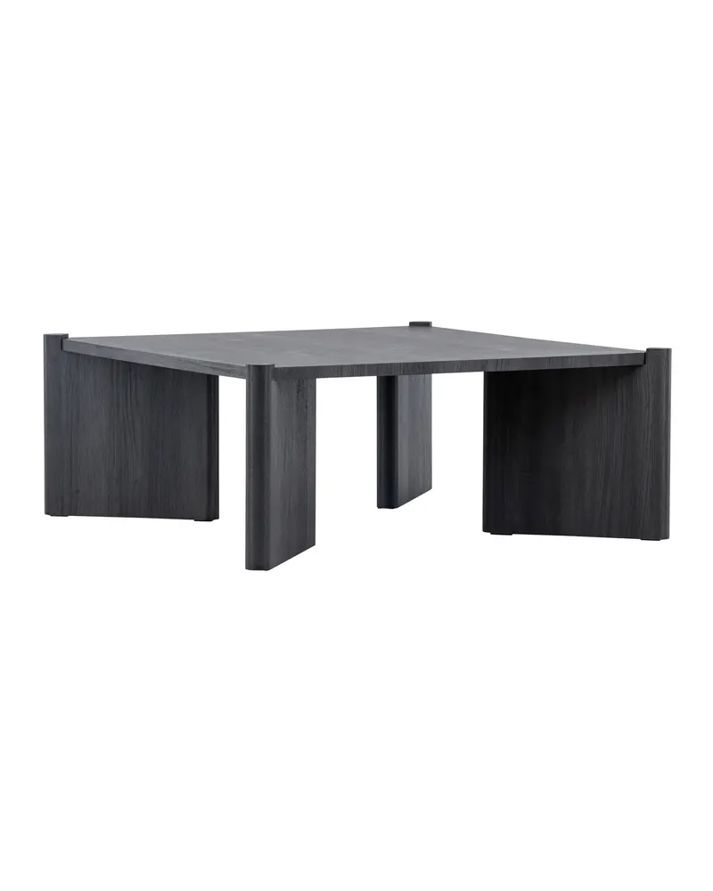 Rogaland quadratischer Couchtisch 100 × 100 cm auf breiten Wangen in Schwarz, Ansicht 9