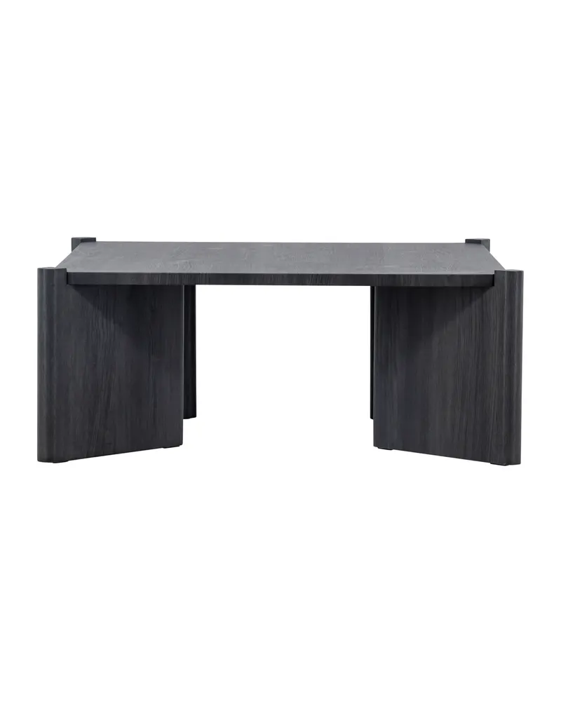 Rogaland quadratischer Couchtisch 100 × 100 cm auf breiten Wangen in Schwarz, Ansicht 10