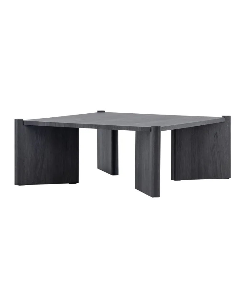 Rogaland quadratischer Couchtisch 100 × 100 cm auf breiten Wangen in Schwarz, Ansicht 11