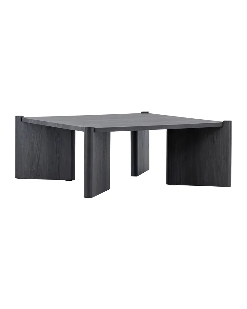 Rogaland quadratischer Couchtisch 100 × 100 cm auf breiten Wangen in Schwarz, Ansicht 12