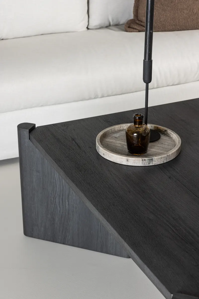 Rogaland quadratischer Couchtisch 100 × 100 cm auf breiten Wangen in Schwarz, im Wohnraum, Ansicht 3