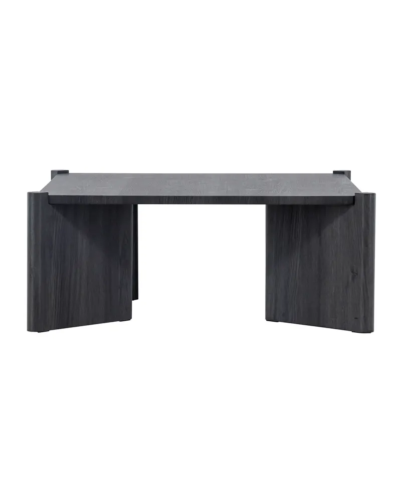 Rogaland quadratischer Couchtisch 100 × 100 cm auf breiten Wangen in Schwarz, Ansicht 4