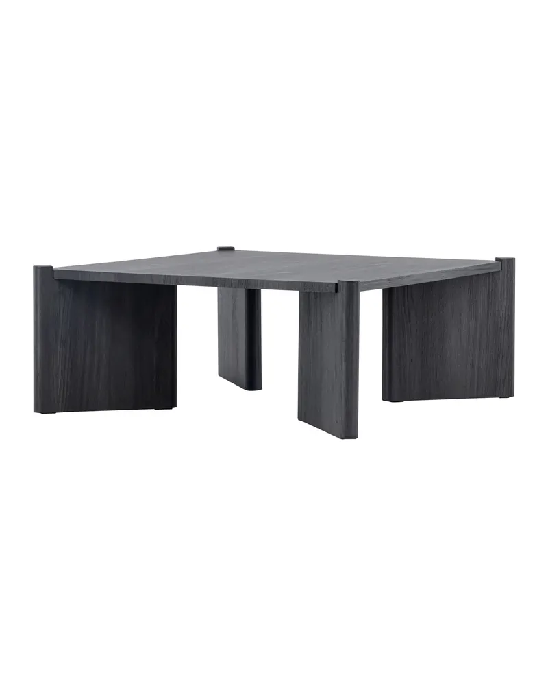 Rogaland quadratischer Couchtisch 100 × 100 cm auf breiten Wangen in Schwarz, Ansicht 5
