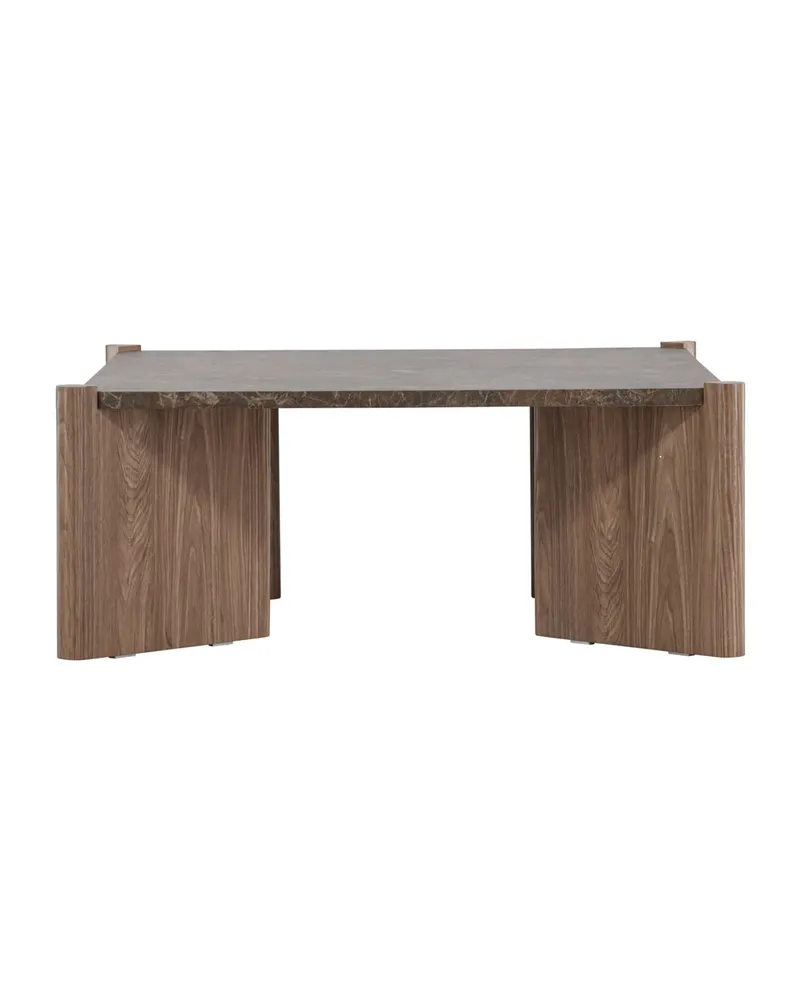 Rogaland quadratischer Couchtisch 100 × 100 cm auf breiten Wangen in Braun, Ansicht 10