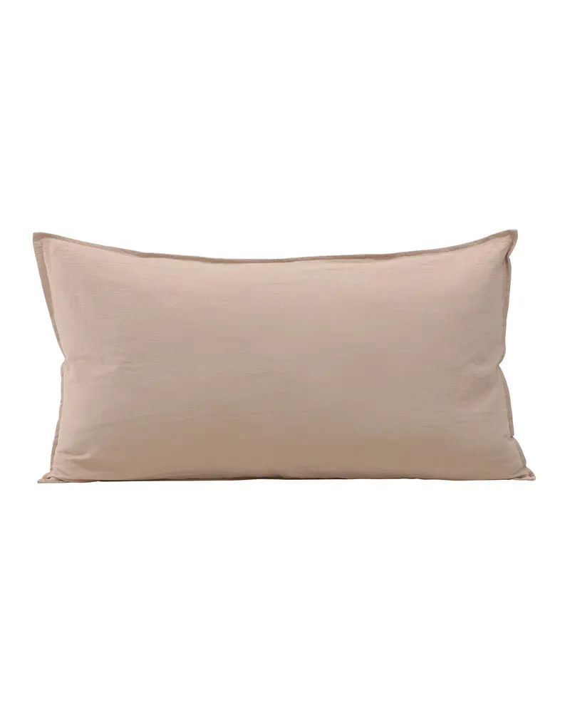 Ronja Kissenbezug 50 × 90 cm aus Baumwolle mit Paspel, Beige