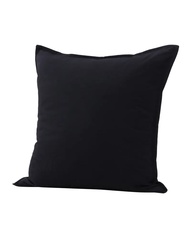 Ronja Kissenbezug aus Baumwolle in 45 × 45 cm, Schwarz, Ansicht 2