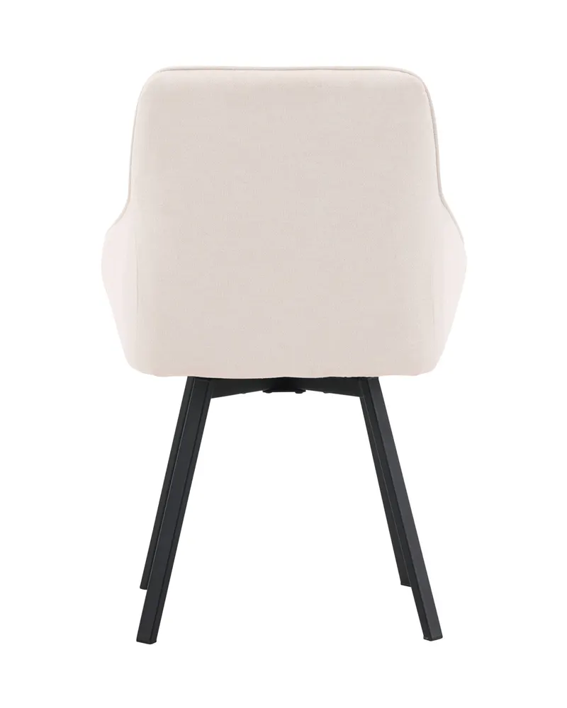 Rosie drehbarer Esszimmerstuhl mit Armlehnen in Beige, Gestell Schwarz, Ansicht 8