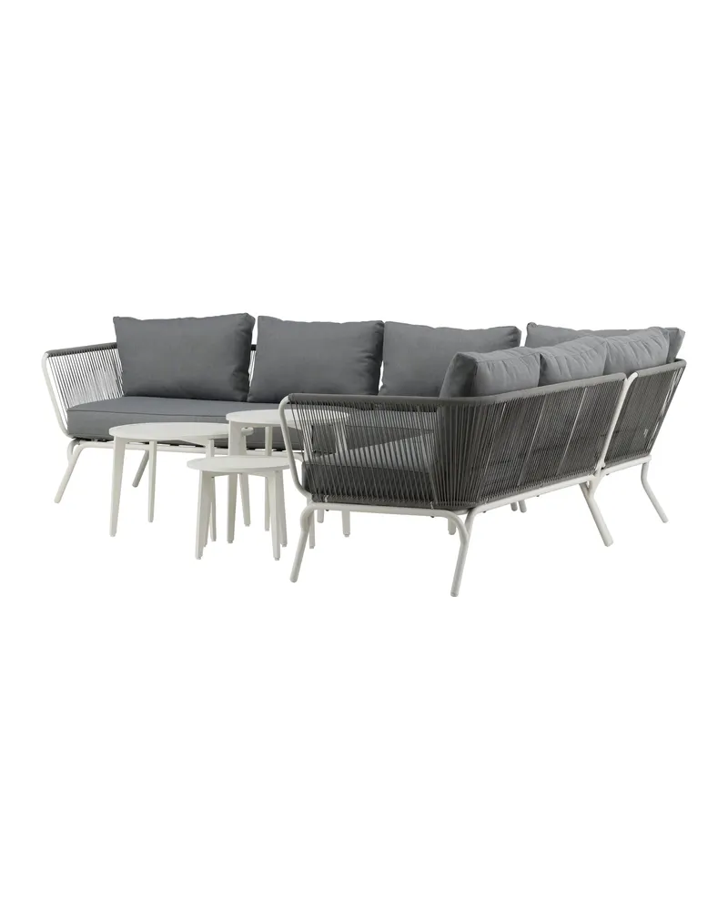 Roxo Gartenlounge mit weißem Ecksofa und Satztischen, Ansicht 4