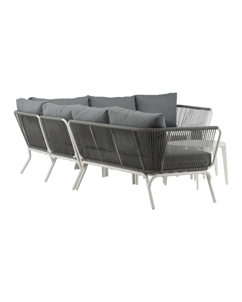 Roxo Gartenlounge mit weißem Ecksofa und Satztischen, Ansicht 5