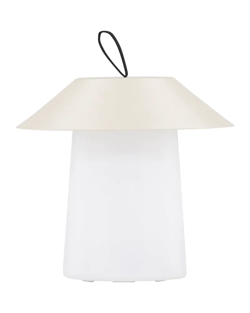 Rubu Außenleuchte mit Stahlschirm und Schlaufe in Beige, Ansicht 10