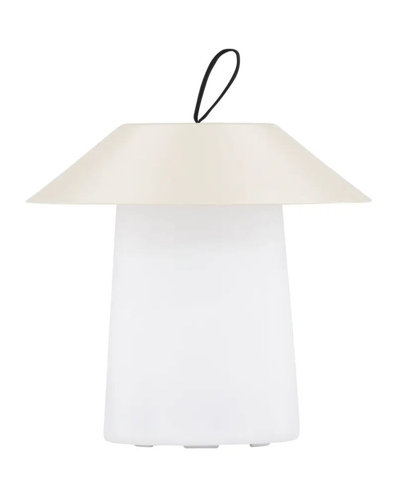 Rubu Außenleuchte mit Stahlschirm und Schlaufe in Beige, Ansicht 4