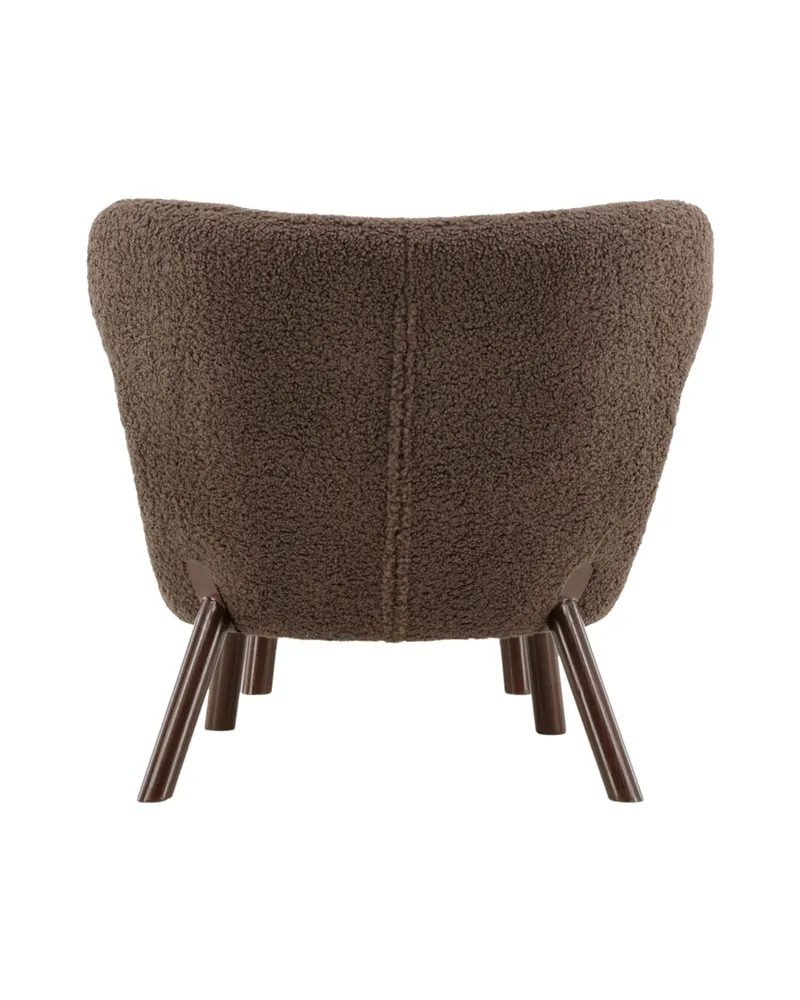 Ryxö Lesesessel mit Fußhocker in Braun, Polyester-Teddystoff, Ansicht 8