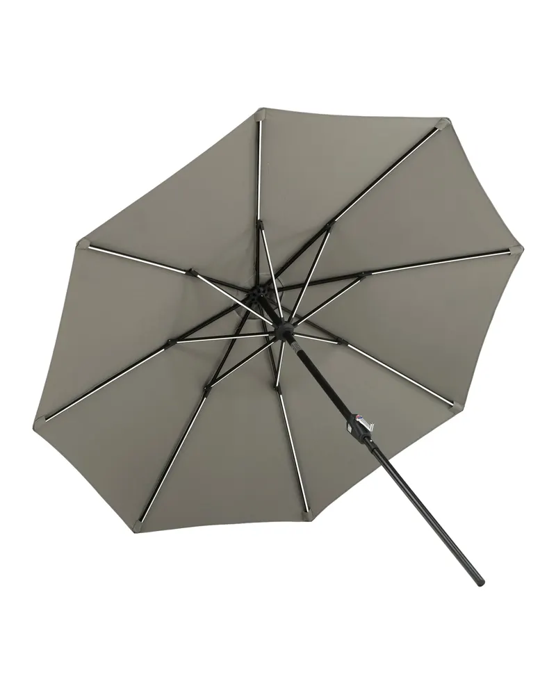Sabal Sonnenschirm 270 × 270 cm mit LED in Grau, Ansicht 4