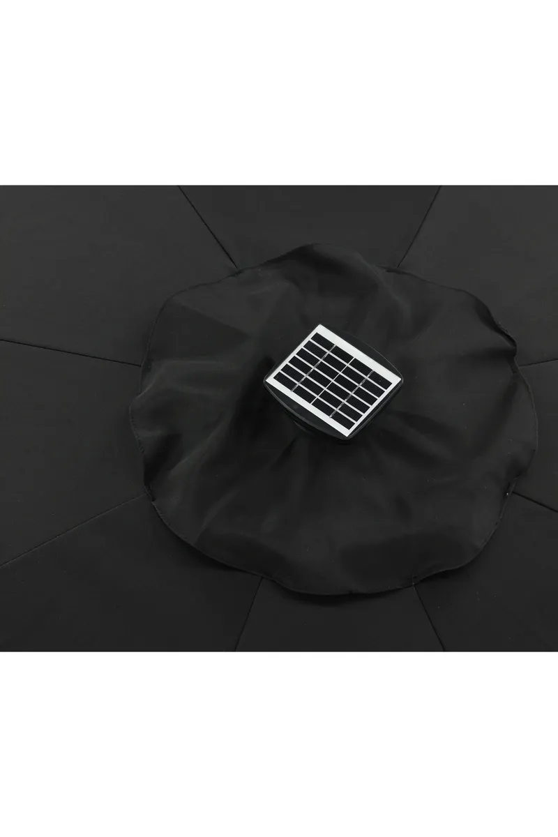 Sabal Sonnenschirm 270 × 270 cm mit LED in Schwarz, Ansicht 13