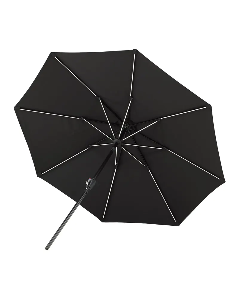 Sabal Sonnenschirm 270 × 270 cm mit LED in Schwarz, Ansicht 5