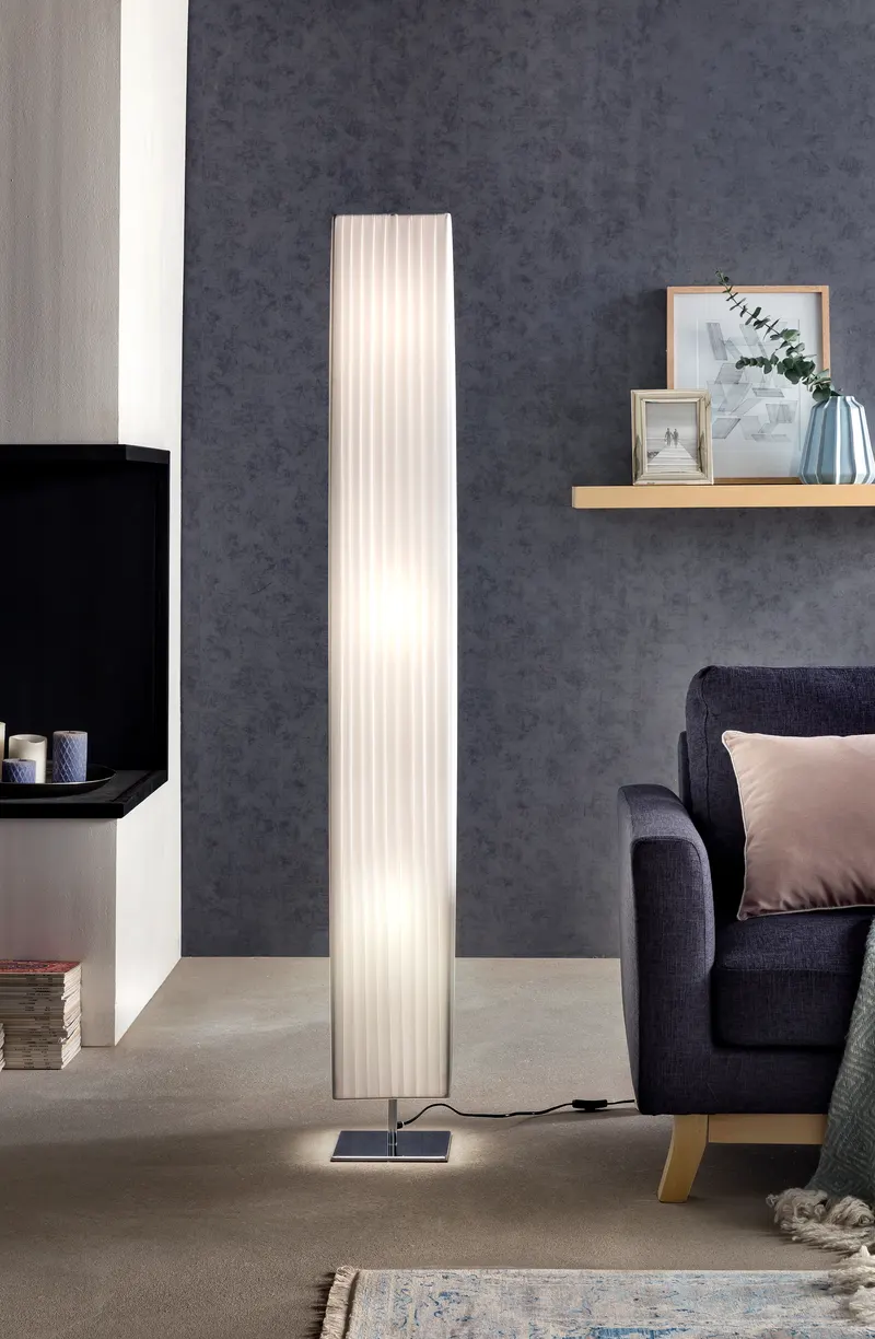 Stehlampe 160 cm eckig weiß, chrom, Ansicht 2