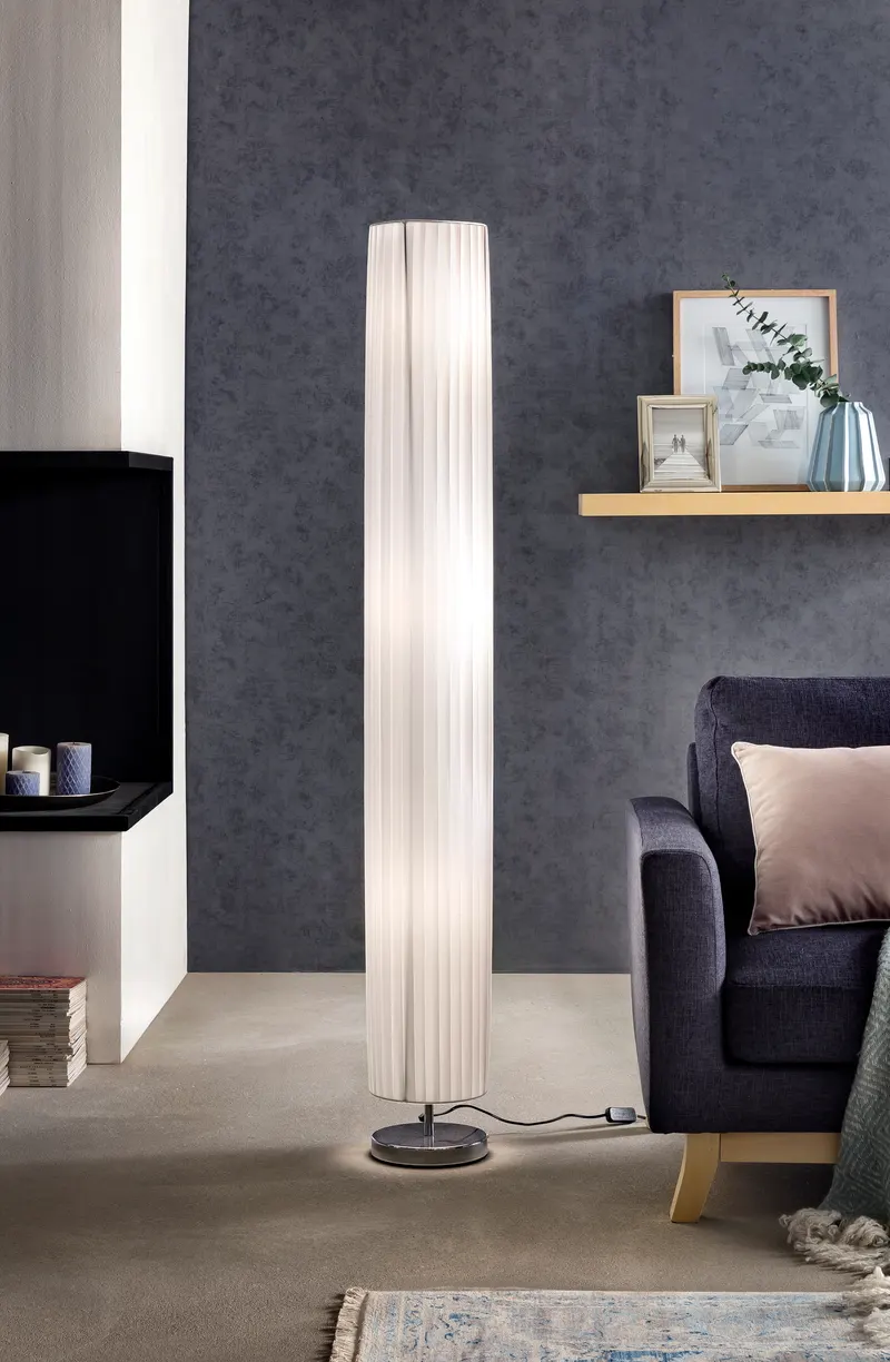 Stehlampe 160 cm rund weiß, chrom, Ansicht 2