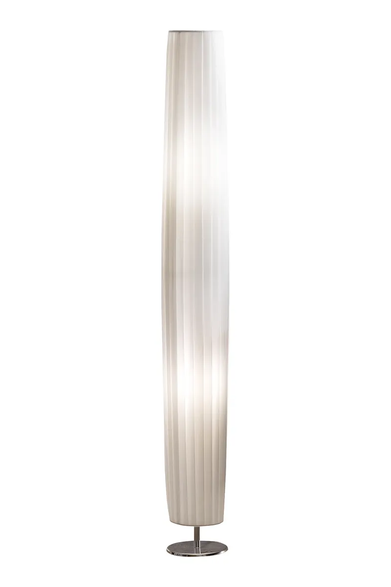 Stehlampe 120 cm, rund, weiß und chrom