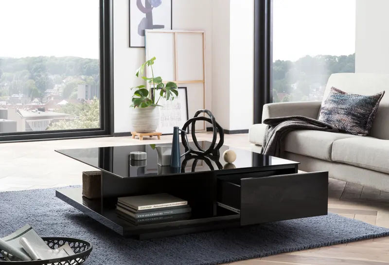 Couchtisch 100 × 100 × 36 cm, schwarz, Ansicht 3
