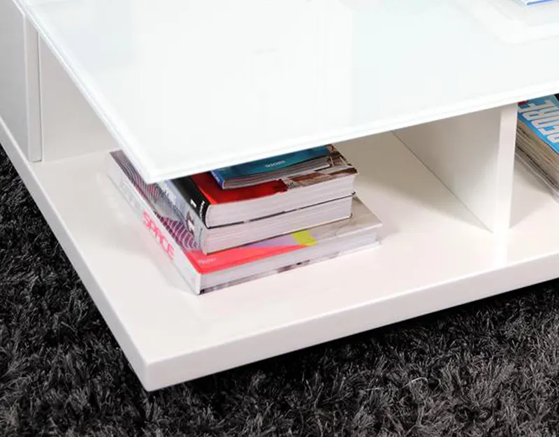 Couchtisch 100 × 100 × 36 cm, weiß, Ansicht 2