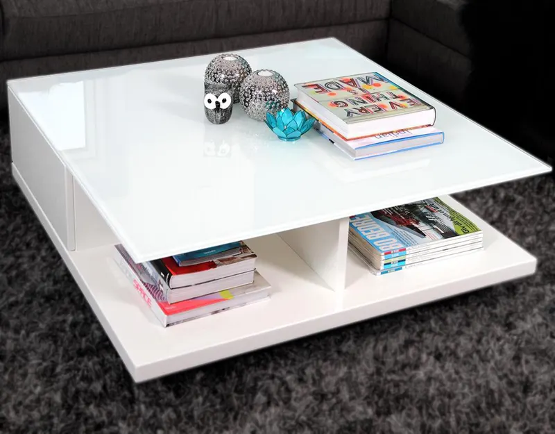 Couchtisch 100 × 100 × 36 cm, weiß, Ansicht 6