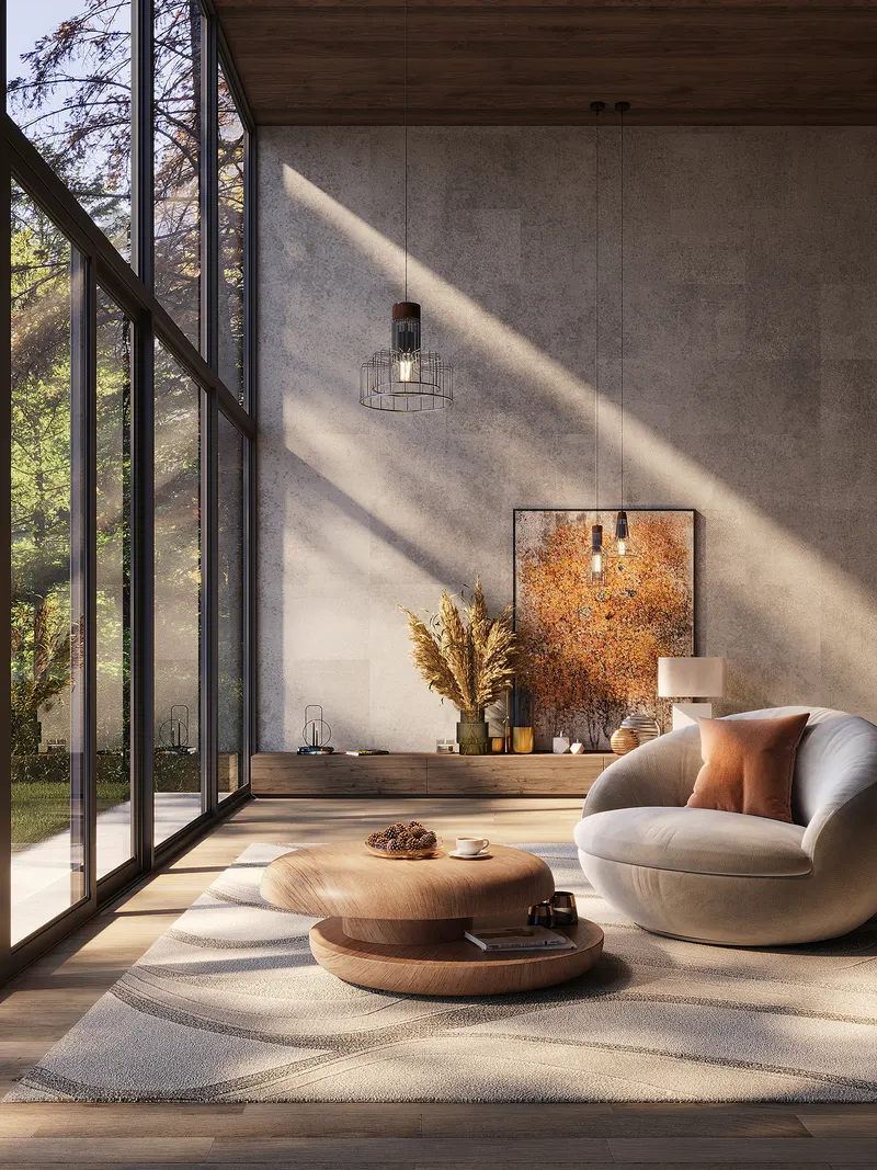Couchtisch Ø 90 cm drehbar, Eiche natur, Ansicht 4