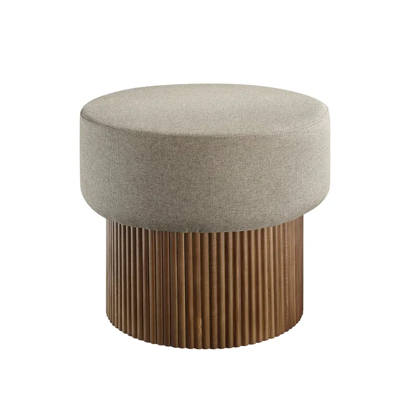 Sitzpouf mit Stauraum Ø 50 cm Walnuss/Braun, Ansicht 1