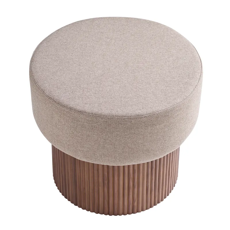 Sitzpouf mit Stauraum Ø 50 cm Walnuss/Braun, Ansicht 3