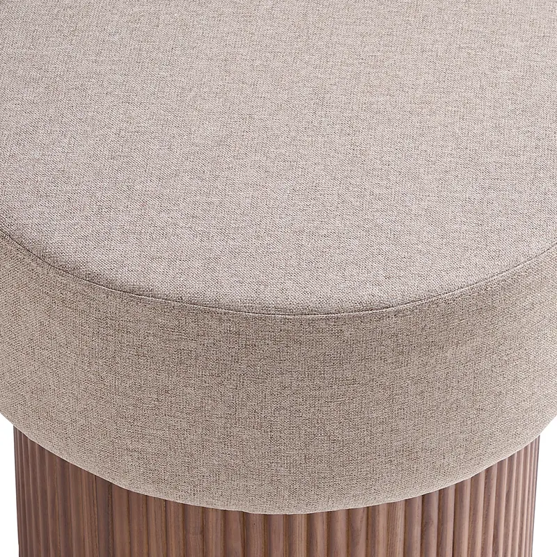 Sitzpouf mit Stauraum Ø 50 cm Walnuss/Braun, Ansicht 5