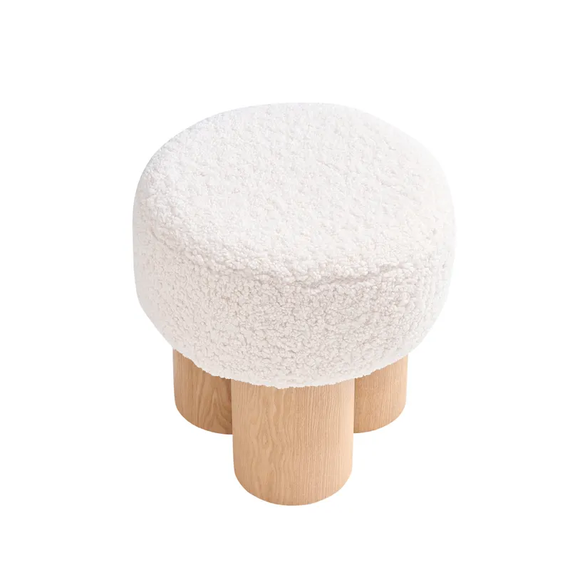 Sitzpouf Ø 50 cm Natur/Weiß, Ansicht 2