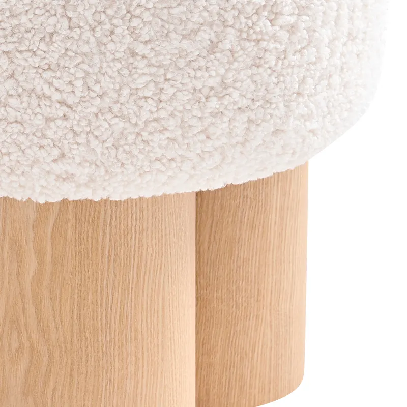 Sitzpouf Ø 50 cm Natur/Weiß, Ansicht 3