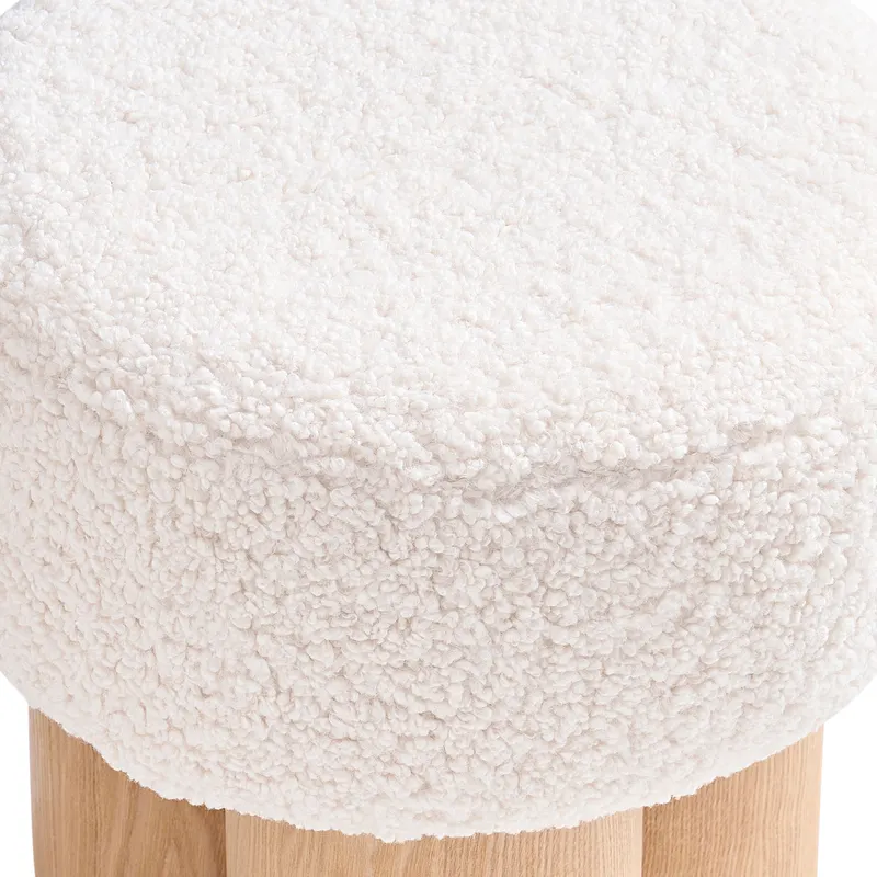 Sitzpouf Ø 50 cm Natur/Weiß, Ansicht 4