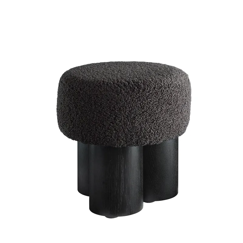 Jordis Sitzpouf Ø 50 cm, Schwarz/Grau