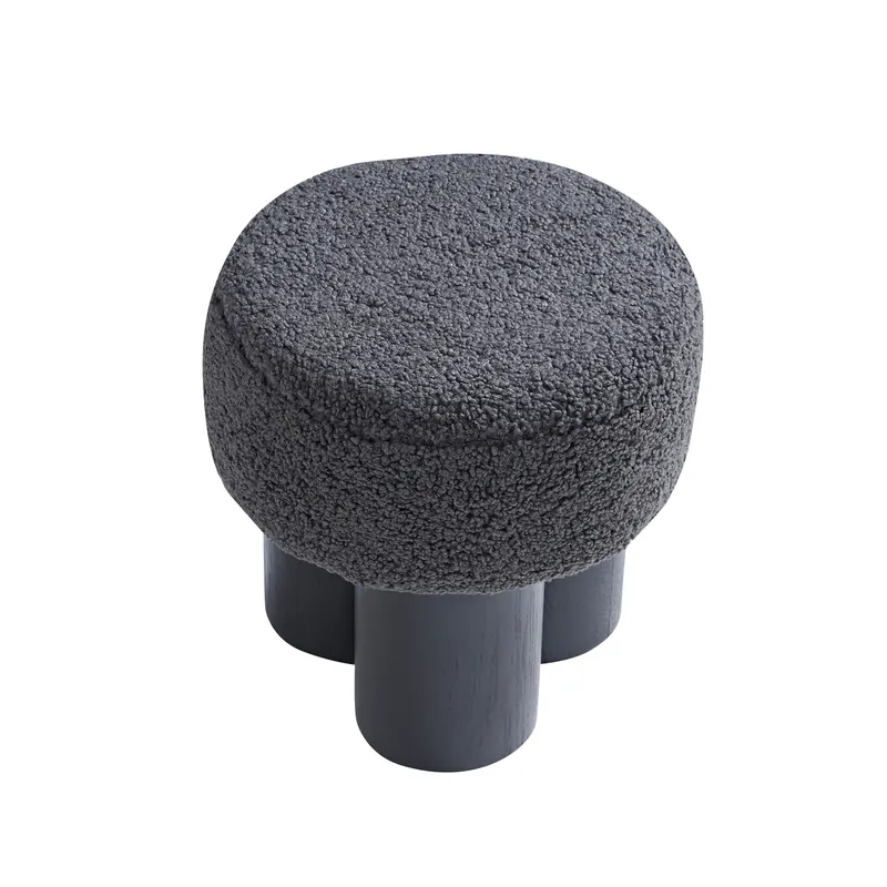 Sitzpouf Ø 50 cm Schwarz/Grau, Ansicht 2