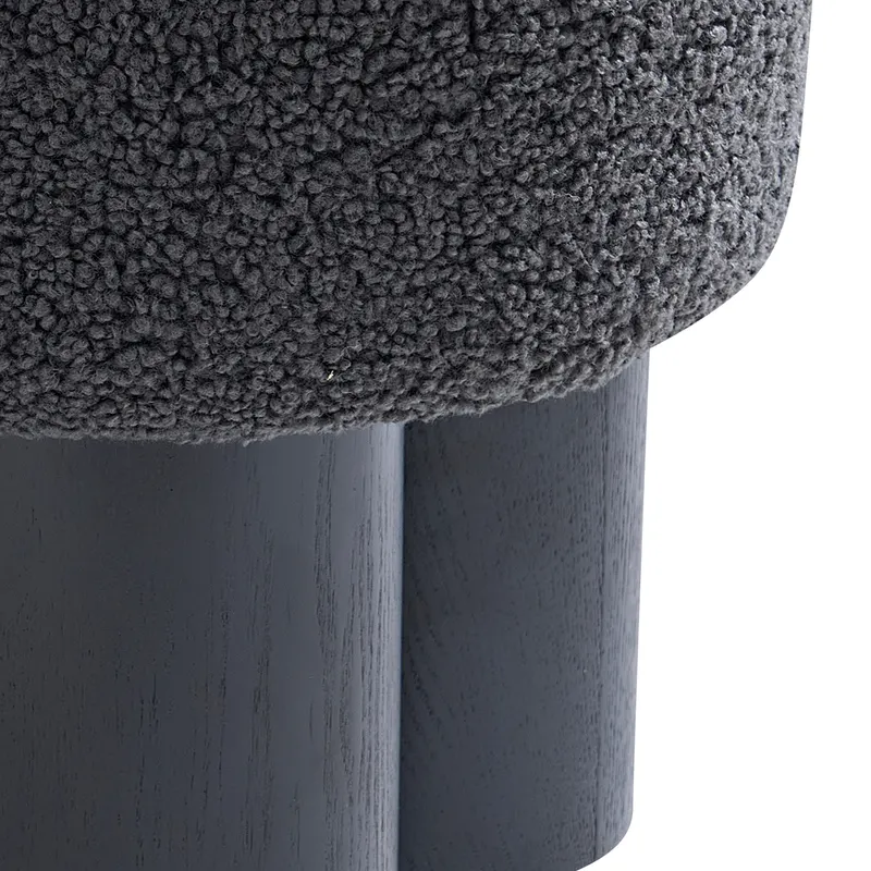 Sitzpouf Ø 50 cm Schwarz/Grau, Ansicht 3