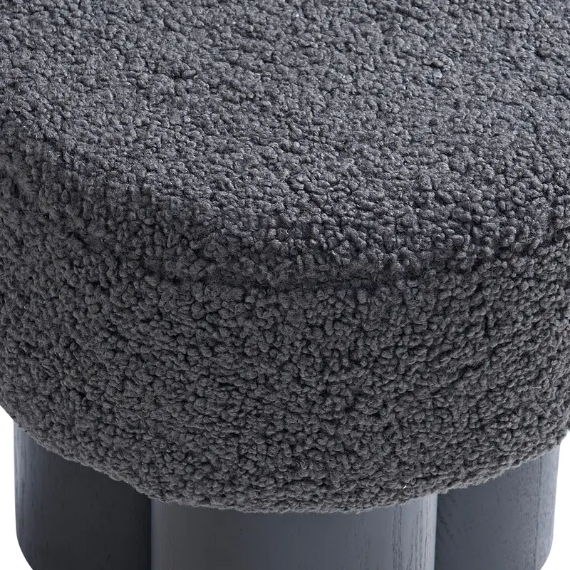 Sitzpouf Ø 50 cm Schwarz/Grau, Ansicht 4