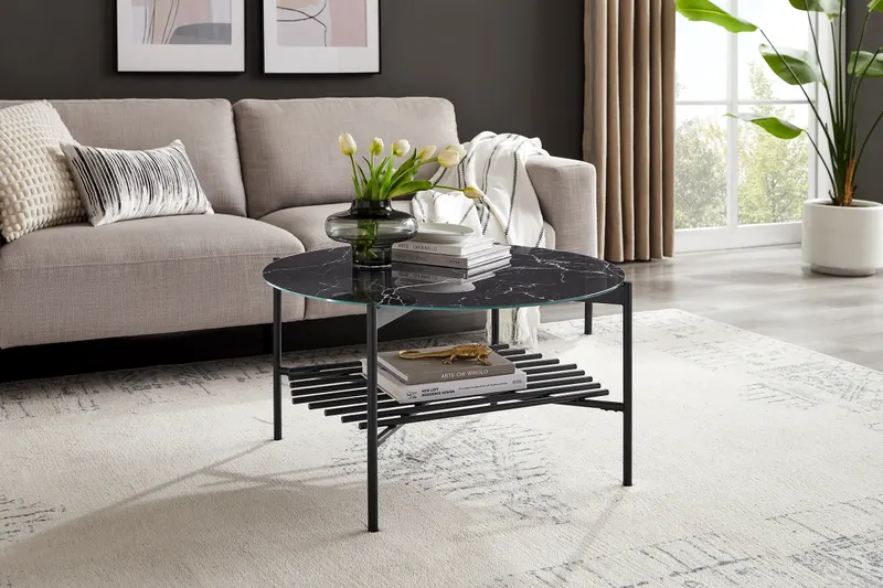 Couchtisch Ø 84 cm Schwarz, Ansicht 6